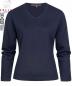 Preview: Greiff Damen-Pullover marineblau V-Ausschnitt