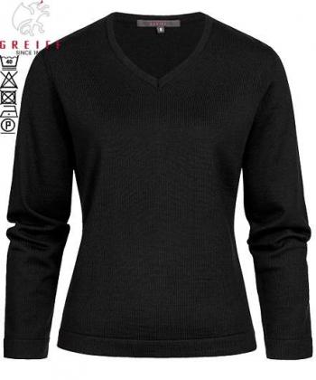 Greiff Damen-Pullover schwarz V-Ausschnitt