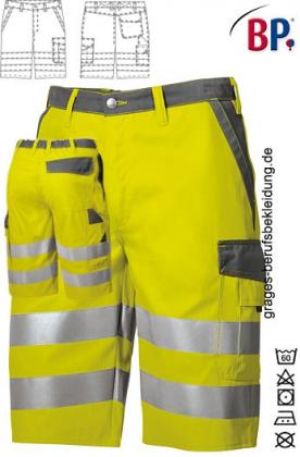 BP® Kurze Hose Warnschutz Shorts gelb/grau