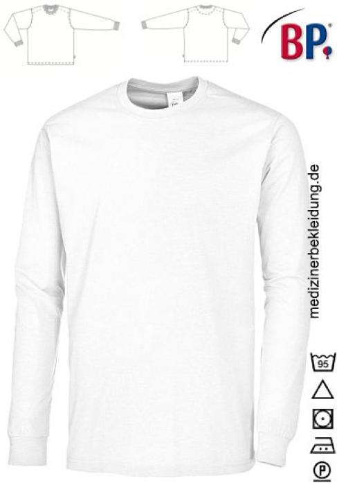 BP® T-Shirt langarm weiß Damen & Herren